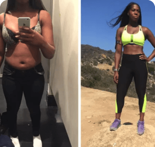 Before and after weight loss results using Leptozan